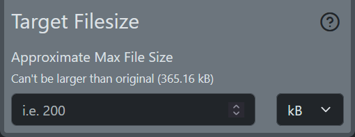 Target Output Filesize